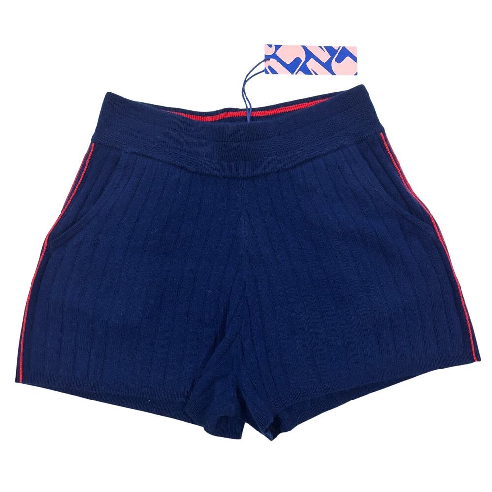 15-99 NO NAME Women's NWT $295 100% Cashmere Indigo Shorts Small